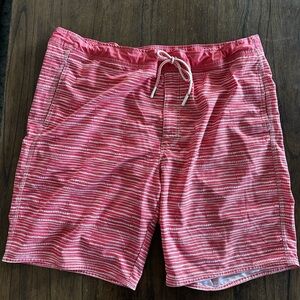 johnnie O Swim Trunks Mens XL Coral Orange Lined Board Shorts